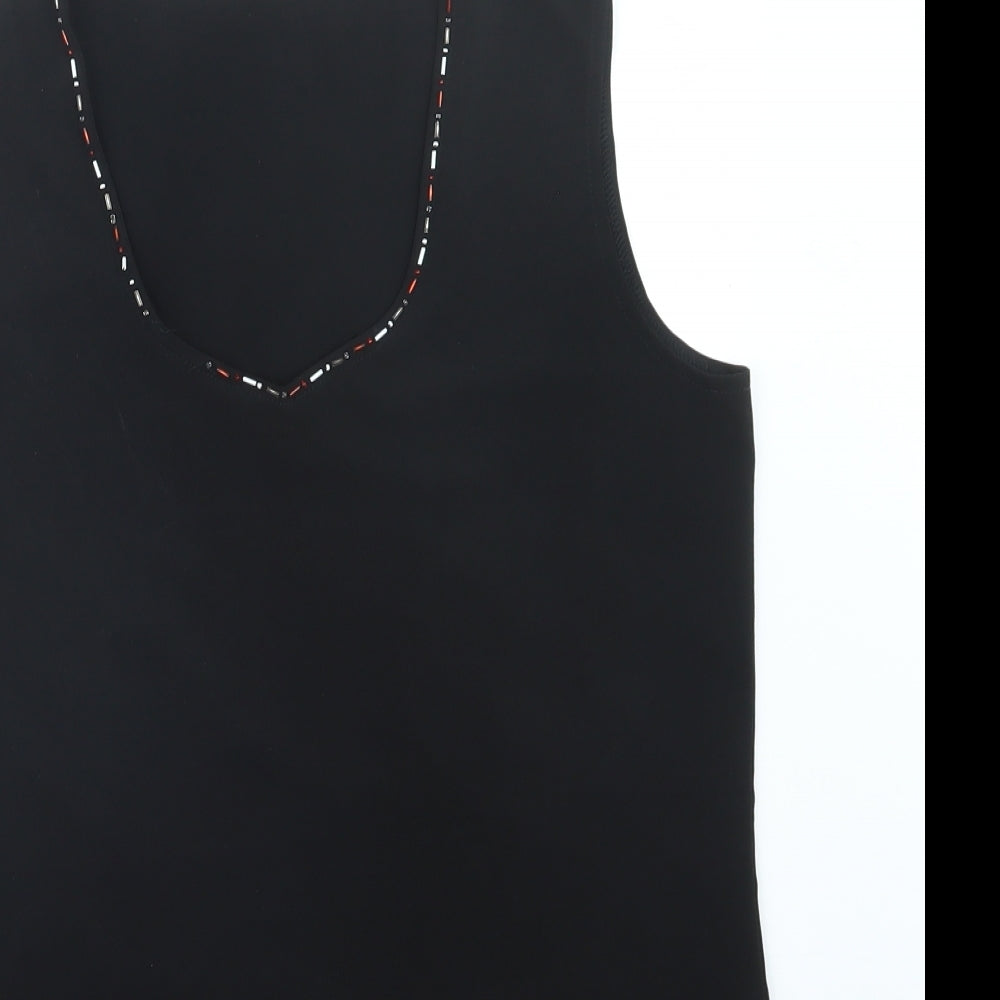 Womens UK Size 14 Michele Hope Black Basic Tank