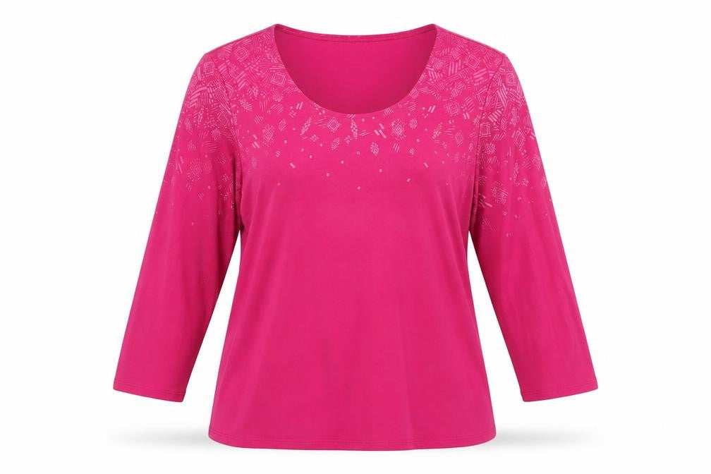 Womens UK Size M Susan Graver Pink Basic T-Shirt
