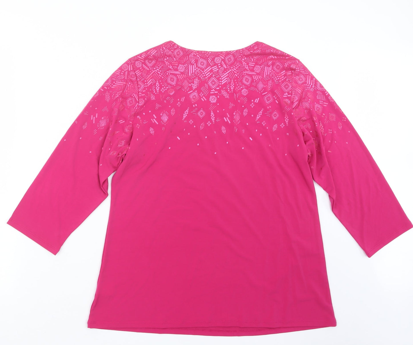 Womens UK Size M Susan Graver Pink Basic T-Shirt