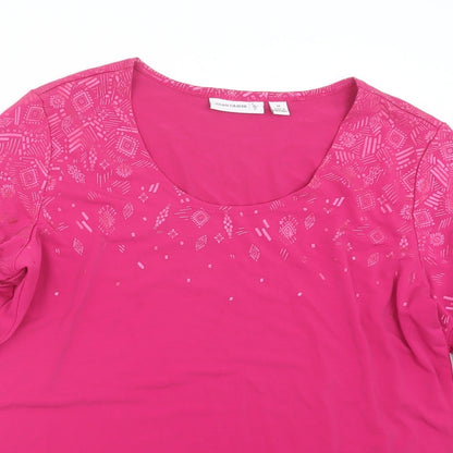Womens UK Size M Susan Graver Pink Basic T-Shirt
