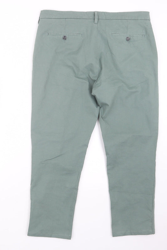 Marks and Spencer Mens Green   Trousers  Size 35 in L26 in