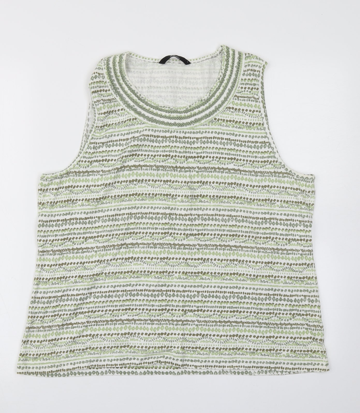 Womens UK Size L Bm Casual Green Basic Tank