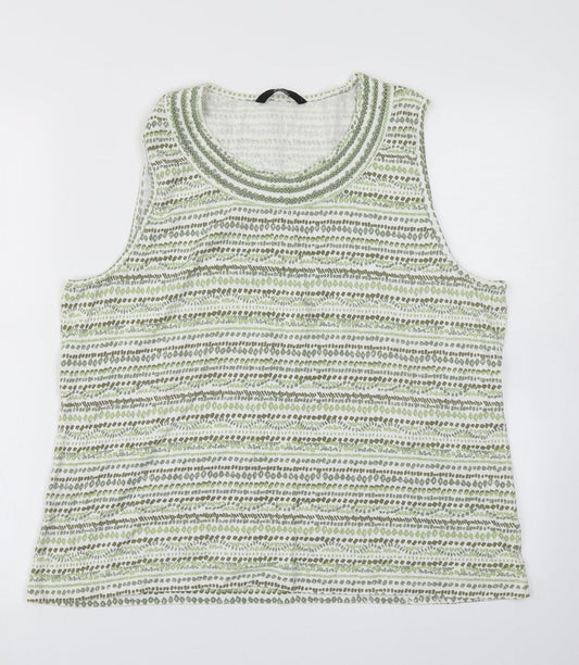 Womens UK Size L Bm Casual Green Basic Tank