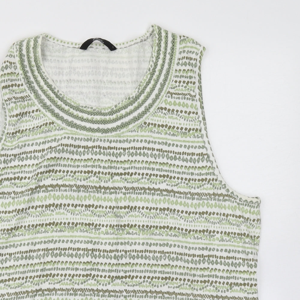 Womens UK Size L Bm Casual Green Basic Tank