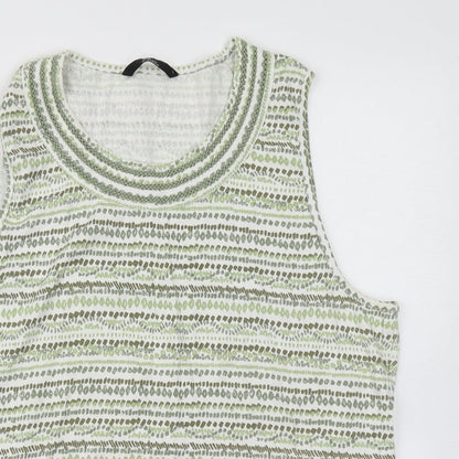 Womens UK Size L Bm Casual Green Basic Tank