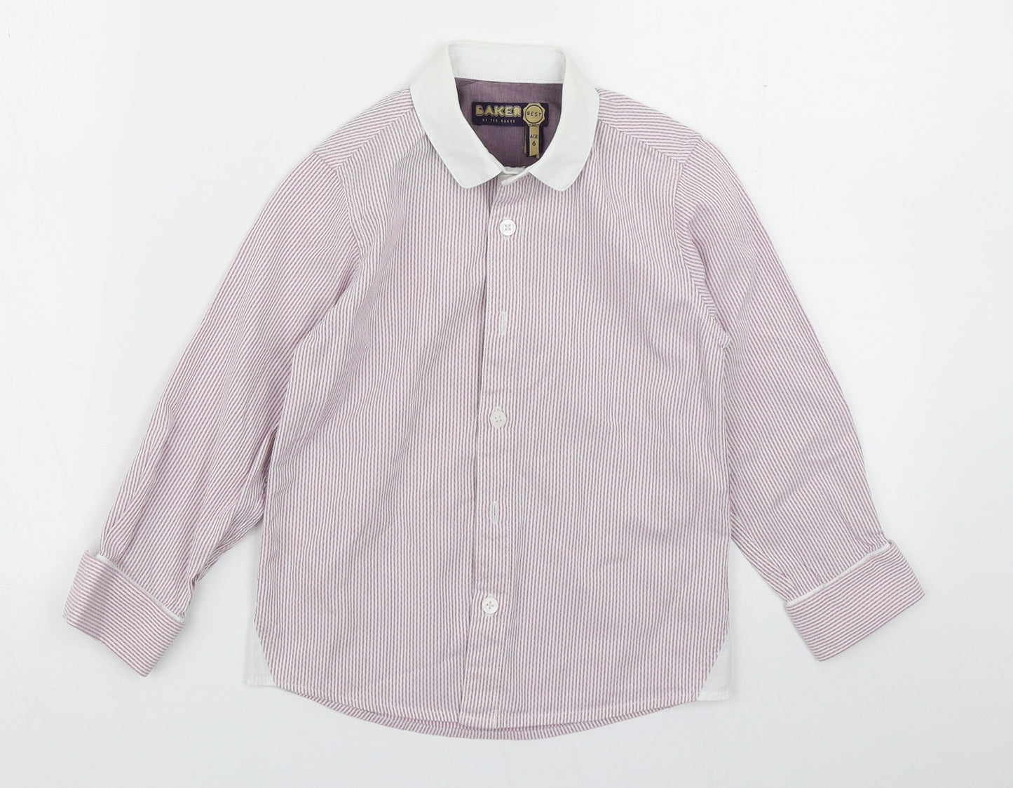 Baker Boys Red Striped  Basic Button-Up Size 6 Years