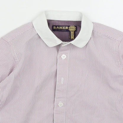 Baker Boys Red Striped  Basic Button-Up Size 6 Years