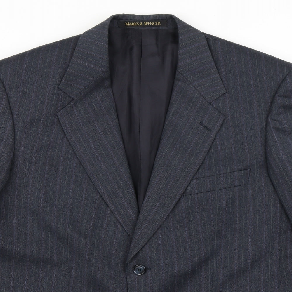 Mens UK Size 40 St Michael Regular Blue Suit Jacket