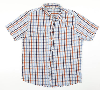 Mens UK Size XL Oak Valley Blue  Button-Up Short Sleeve Casual Shirt
