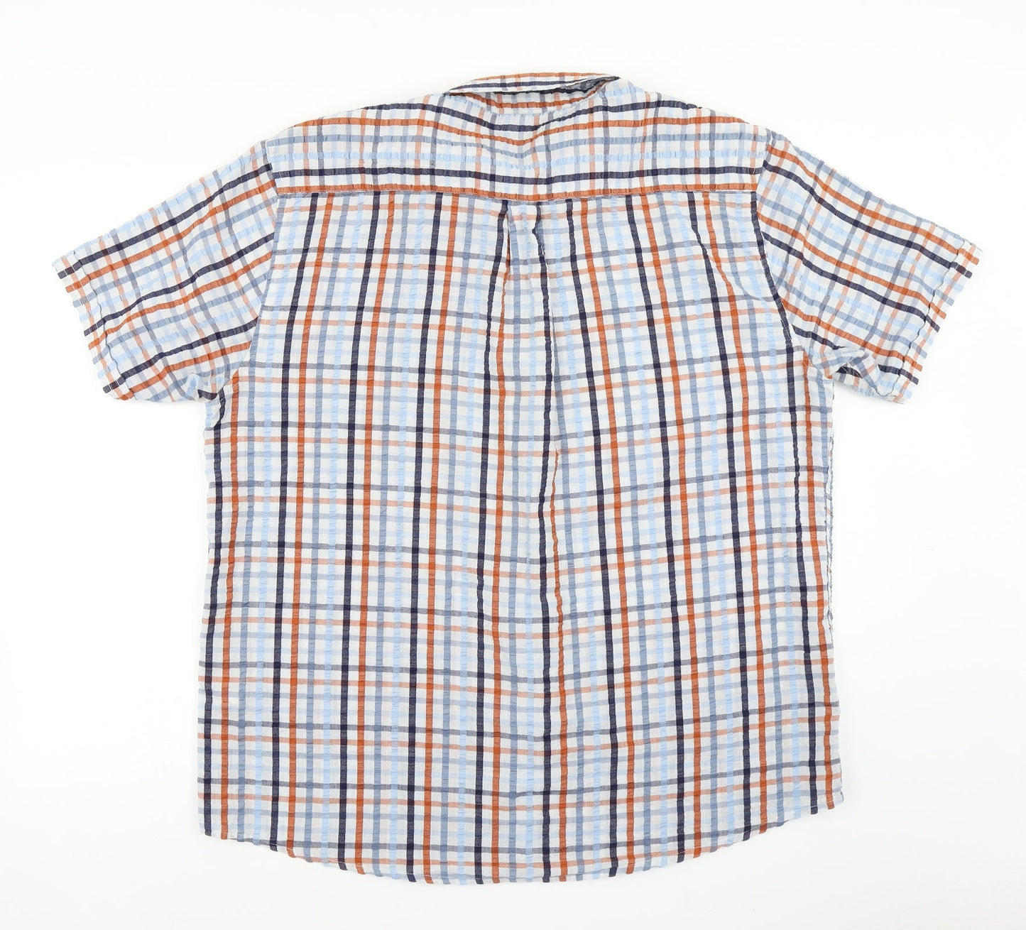 Mens UK Size XL Oak Valley Blue  Button-Up Short Sleeve Casual Shirt