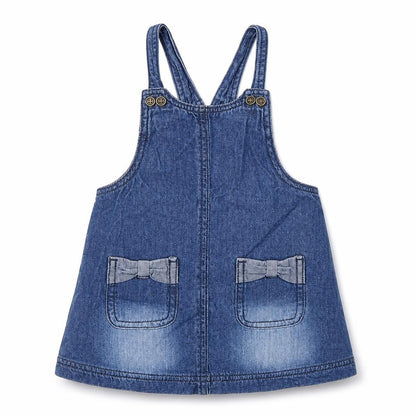 NXT Girls Blue  Denim Pinafore/Dungaree Dress  Size 9-12 Months