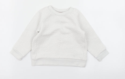 Mothercare Girls White   Pullover T-Shirt Size 9-12 Months