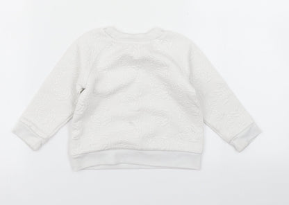 Mothercare Girls White   Pullover T-Shirt Size 9-12 Months