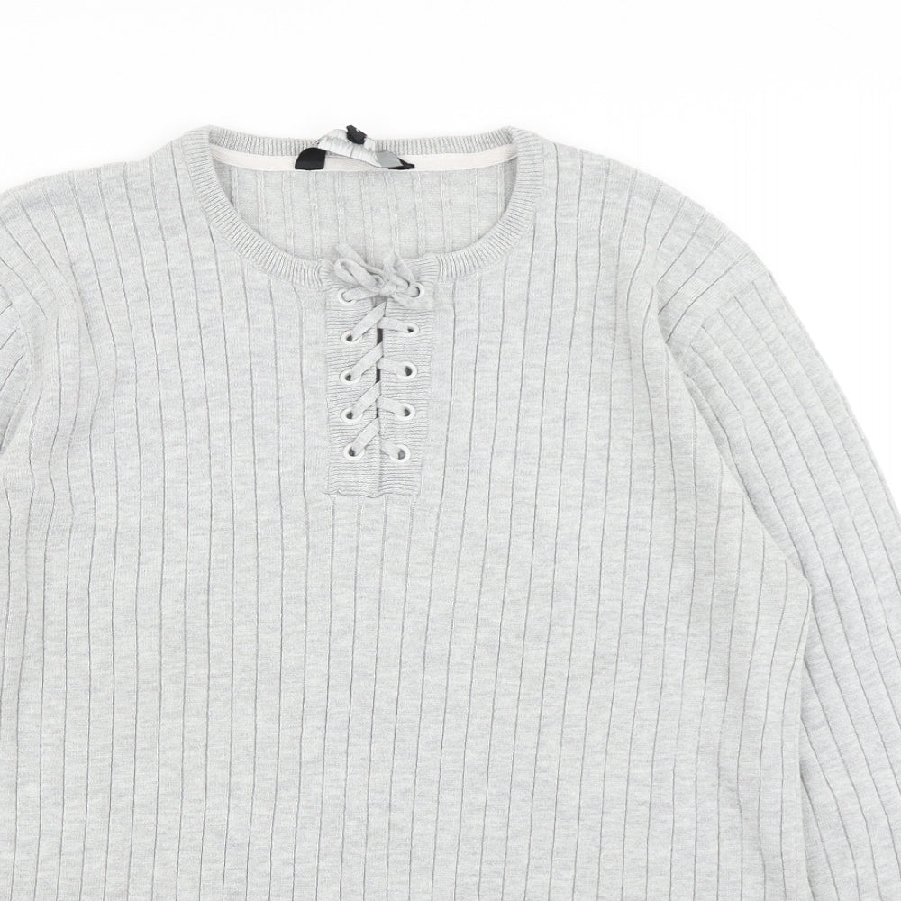 Urban Spirit Mens Grey  Knit Pullover Jumper Size L