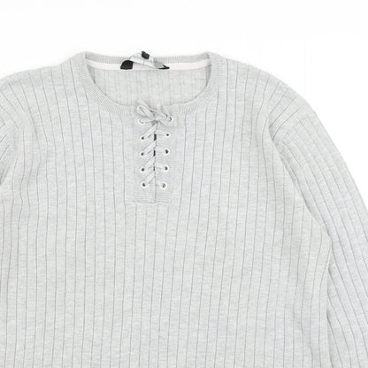 Urban Spirit Mens Grey  Knit Pullover Jumper Size L