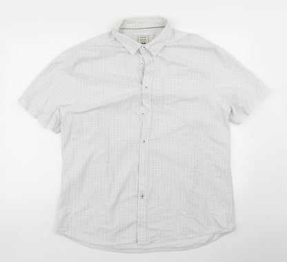 George Mens White Polka Dot   Button-Up Size XL