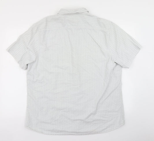 George Mens White Polka Dot   Button-Up Size XL