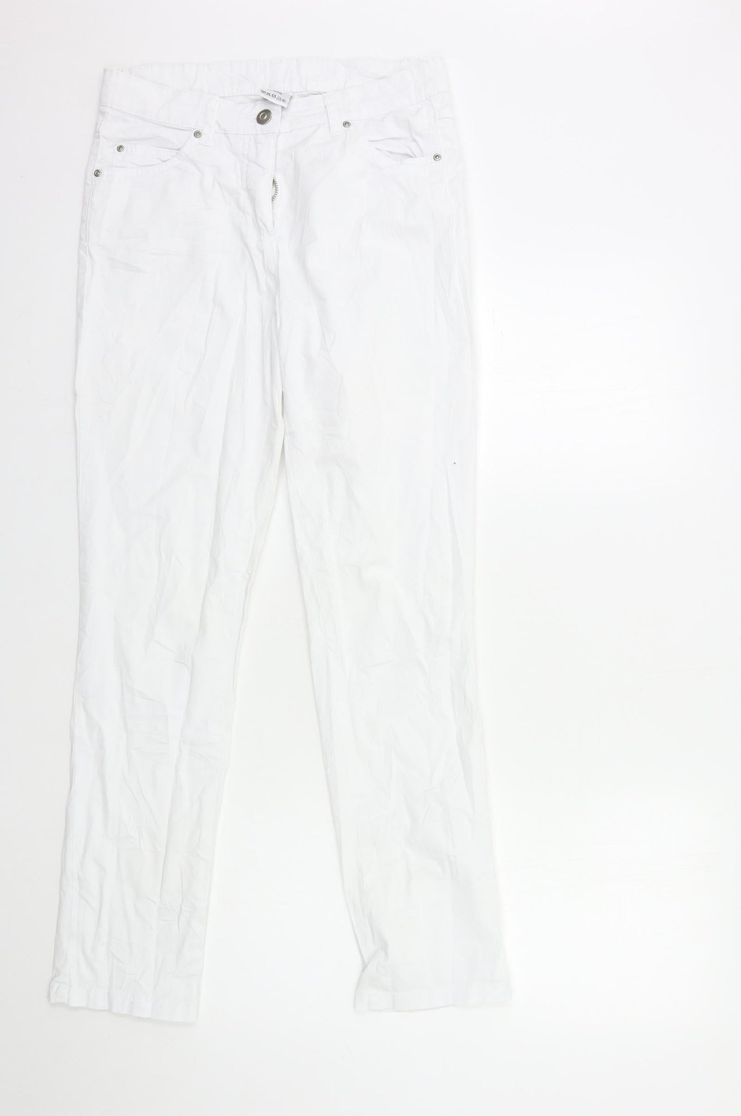 Womens UK Size S Preworn Regular Fit Cargo White Trousers