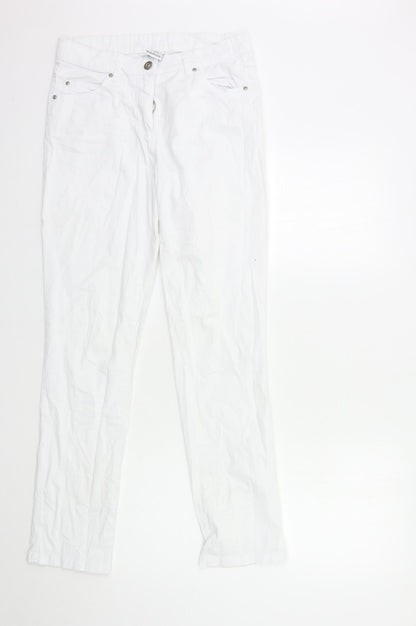 Womens UK Size S Preworn Regular Fit Cargo White Trousers