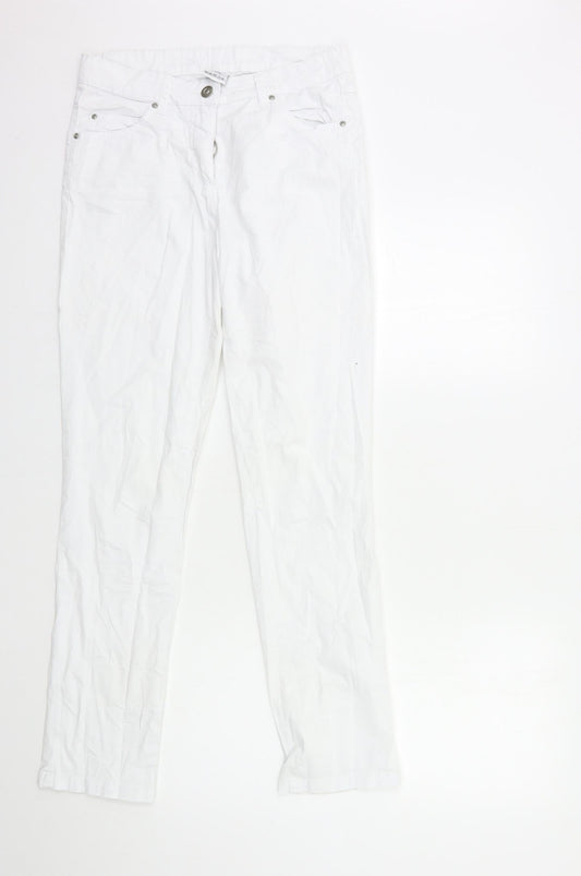 Womens UK Size S Preworn Regular Fit Cargo White Trousers