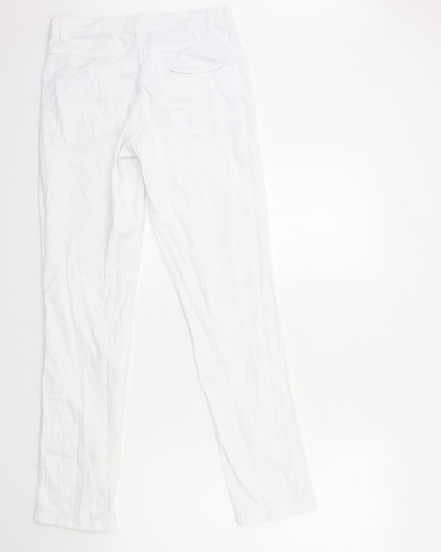 Womens UK Size S Preworn Regular Fit Cargo White Trousers