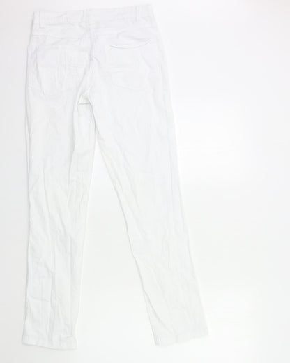 Womens UK Size S Preworn Regular Fit Cargo White Trousers