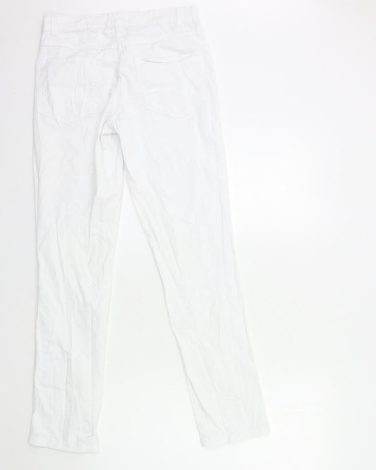 Womens UK Size S Preworn Regular Fit Cargo White Trousers