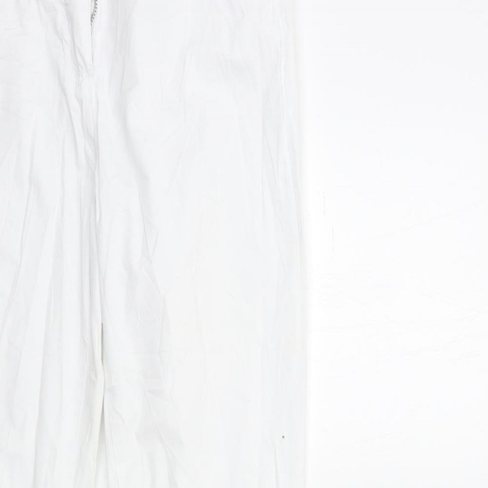 Womens UK Size S Preworn Regular Fit Cargo White Trousers