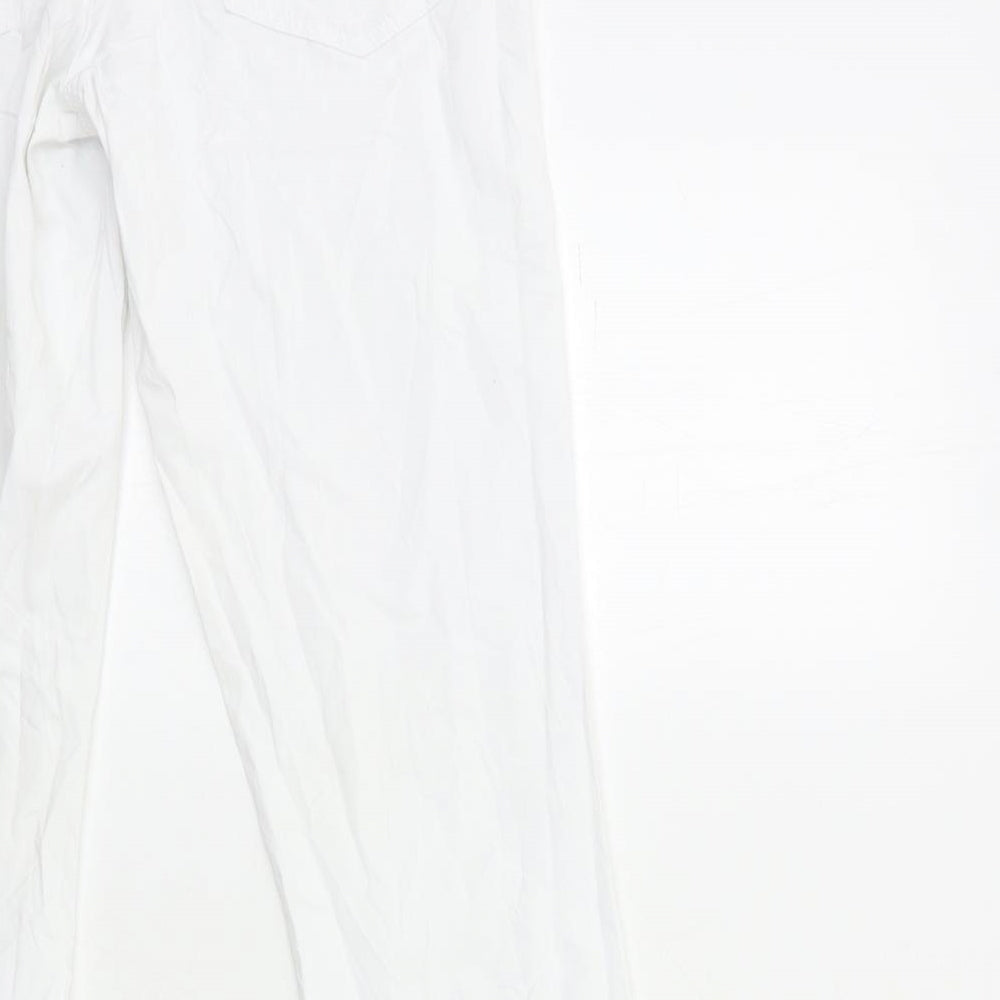 Womens UK Size S Preworn Regular Fit Cargo White Trousers