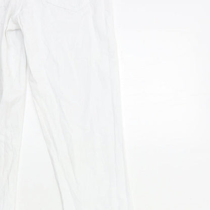 Womens UK Size S Preworn Regular Fit Cargo White Trousers