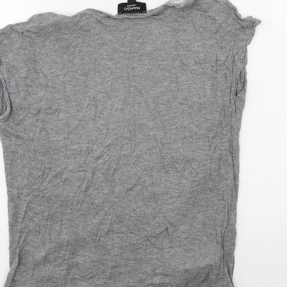 Womens UK Size S Mango Grey Basic T-Shirt