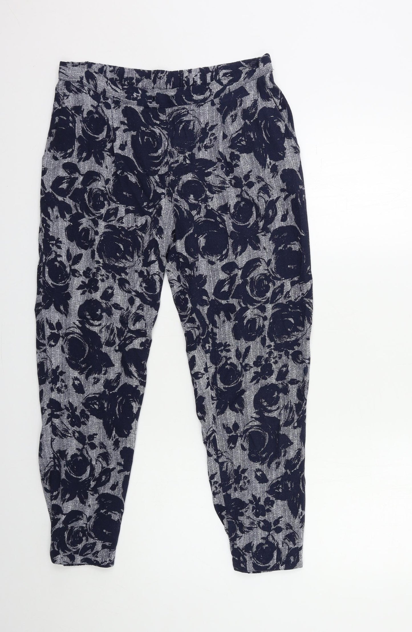 Womens UK Size 12 Marks and Spencer Regular Fit  Blue Trousers