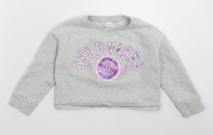 NEXT Girls Grey   Pullover Sweatshirt Size 6 Years