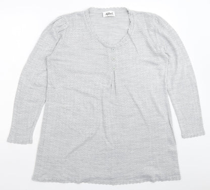 Womens UK Size 18 Afibel Grey Pullover Jumper