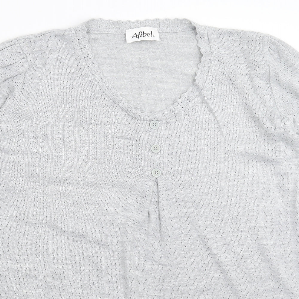 Womens UK Size 18 Afibel Grey Pullover Jumper