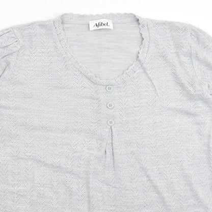 Womens UK Size 18 Afibel Grey Pullover Jumper