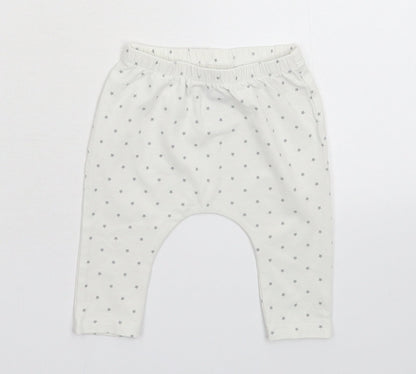 NEXT Baby White Geometric  Sweatpants Trousers Size 3-6 Months