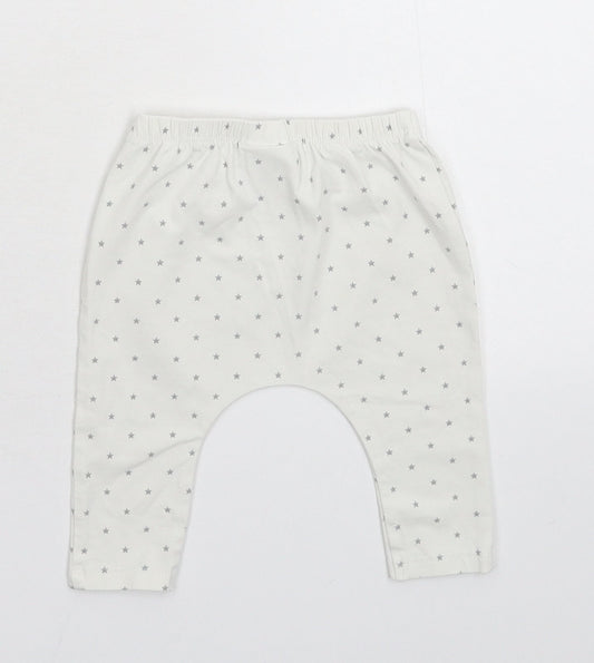 NEXT Baby White Geometric  Sweatpants Trousers Size 3-6 Months