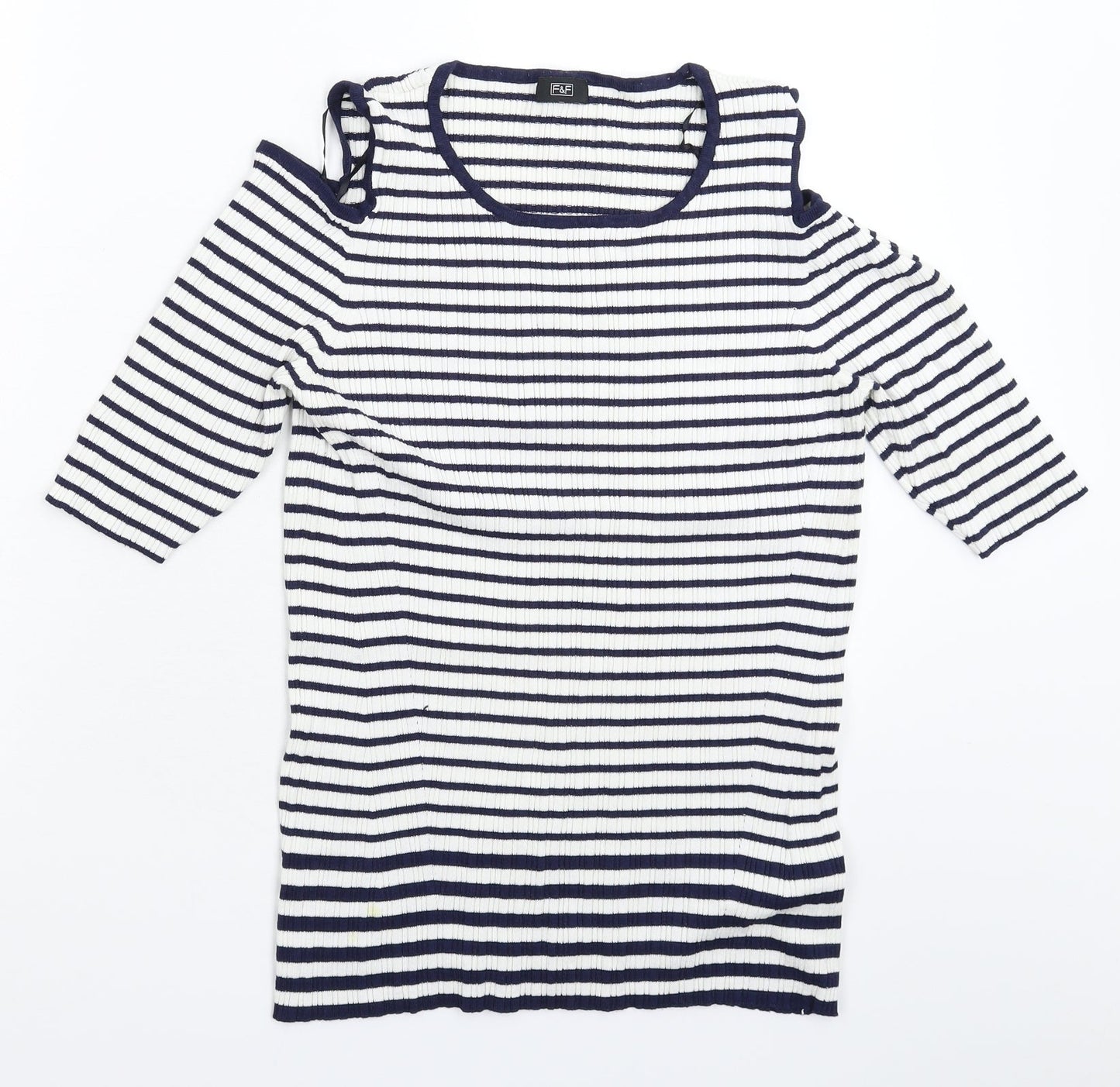 F&F Womens Multicoloured Striped Knit Pullover Jumper Size 16