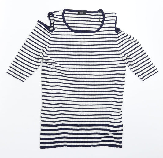 F&F Womens Multicoloured Striped Knit Pullover Jumper Size 16