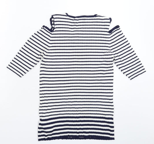 F&F Womens Multicoloured Striped Knit Pullover Jumper Size 16