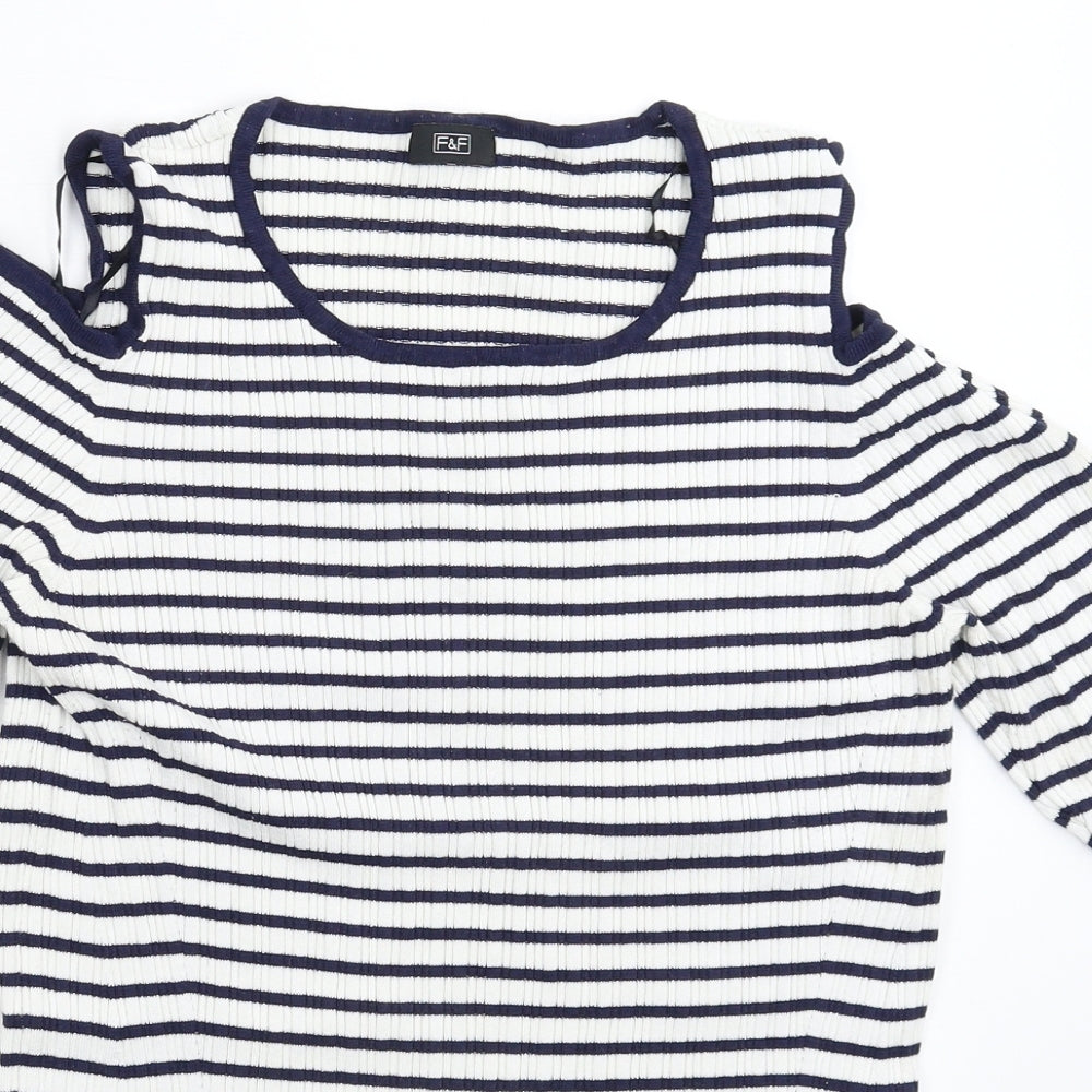 F&F Womens Multicoloured Striped Knit Pullover Jumper Size 16