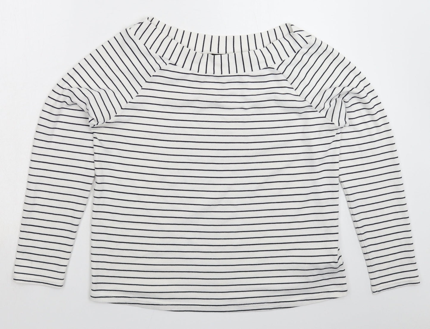 F&F Womens White Striped  Pullover Jumper Size 14