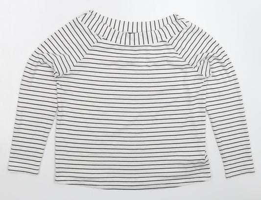 F&F Womens White Striped  Pullover Jumper Size 14