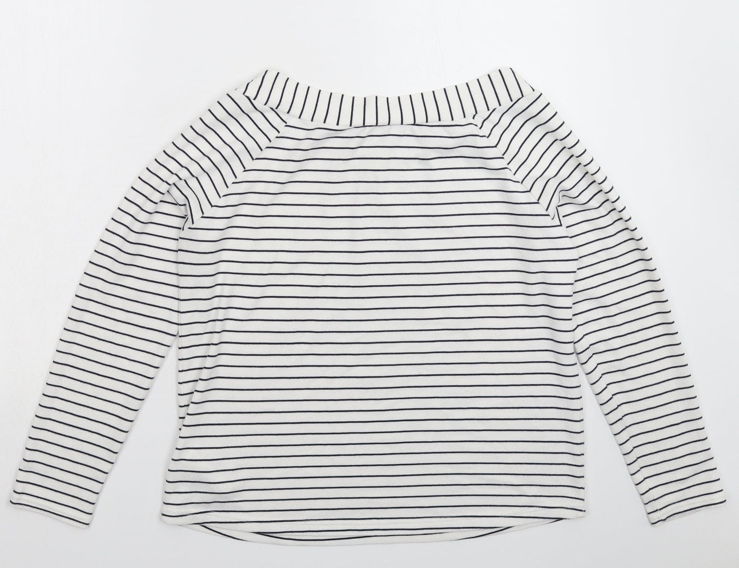 F&F Womens White Striped  Pullover Jumper Size 14