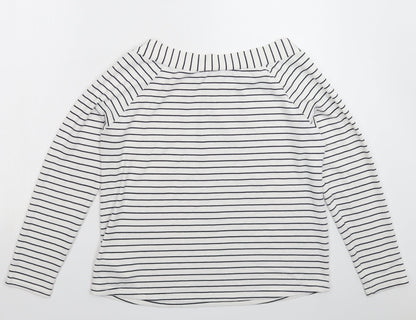 F&F Womens White Striped  Pullover Jumper Size 14