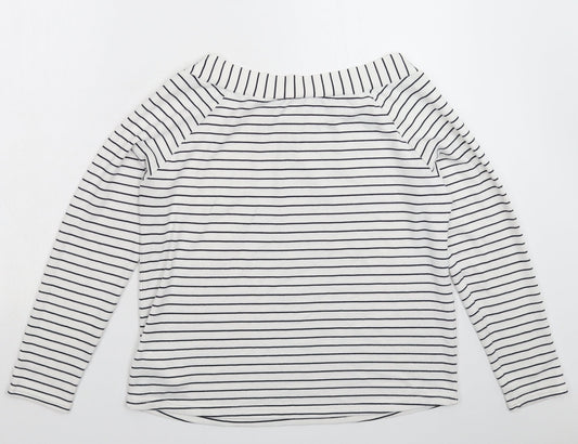 F&F Womens White Striped  Pullover Jumper Size 14