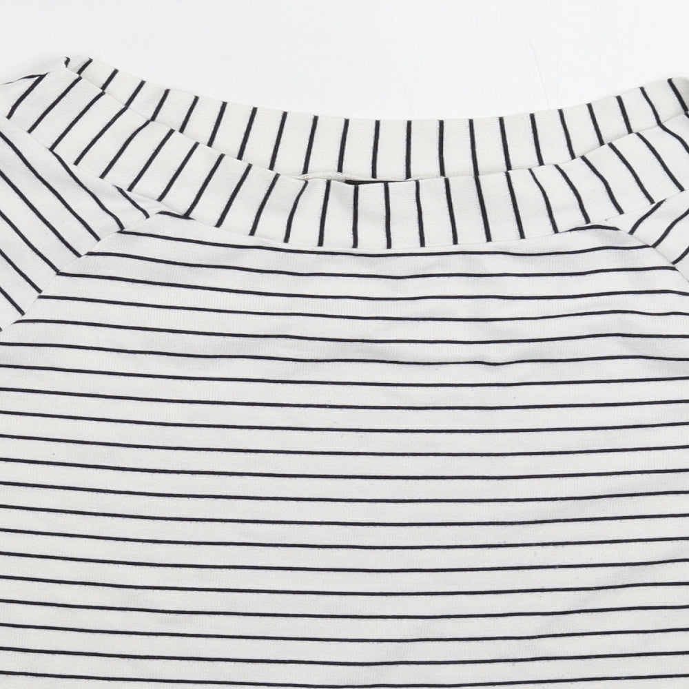 F&F Womens White Striped  Pullover Jumper Size 14