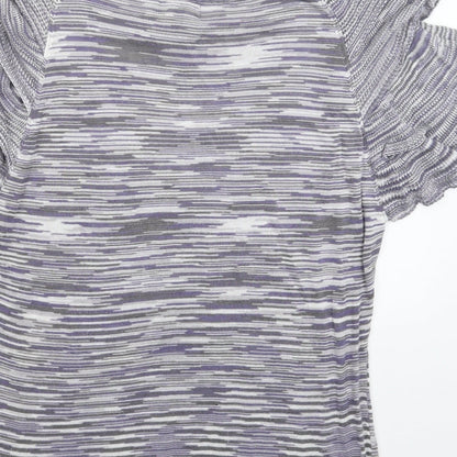 Et Vous Womens Grey Striped Knit Pullover Jumper Size 18