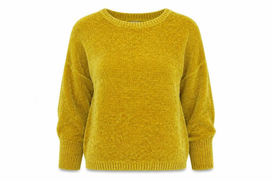 Womens UK Size 10 Aphorism Yellow Pullover Jumper